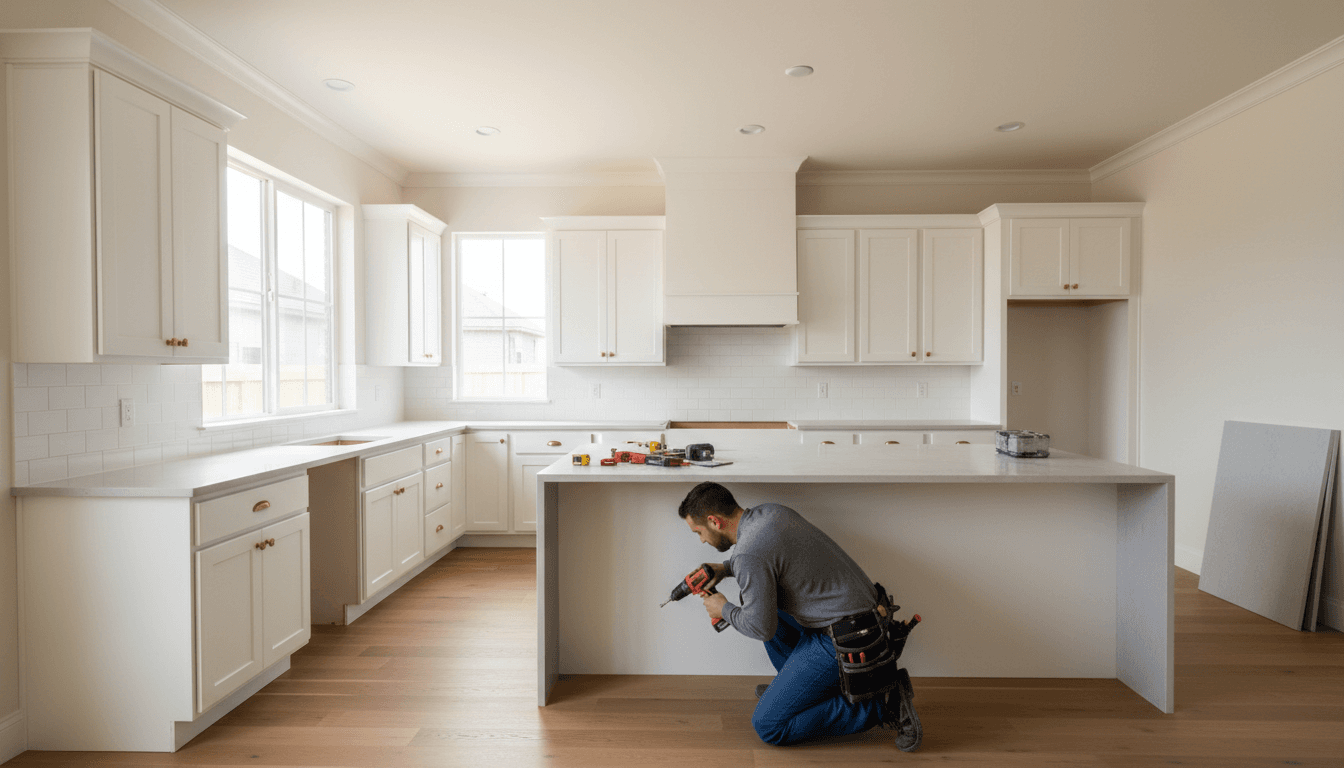 Completed kitchen renovation with modern finishes